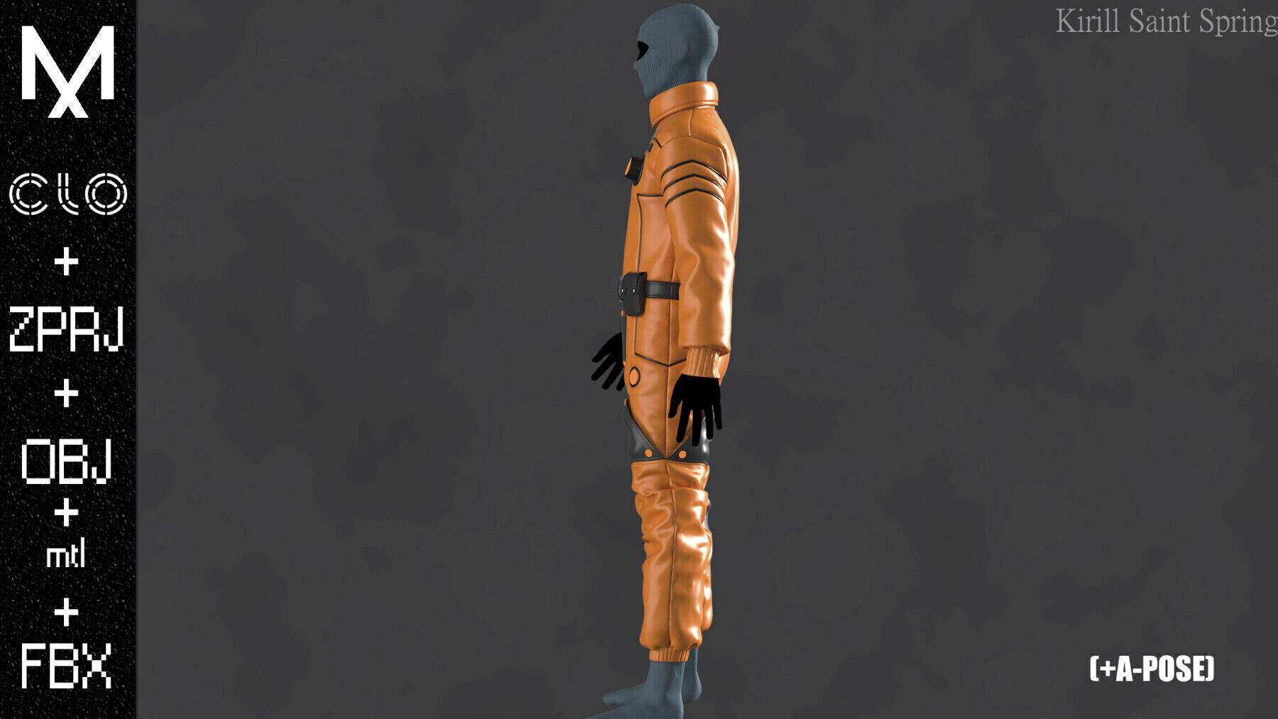 Leather Pants Female Marvelous designer Clo3d OBJ mtl FBX ZPRJ 3D model_6