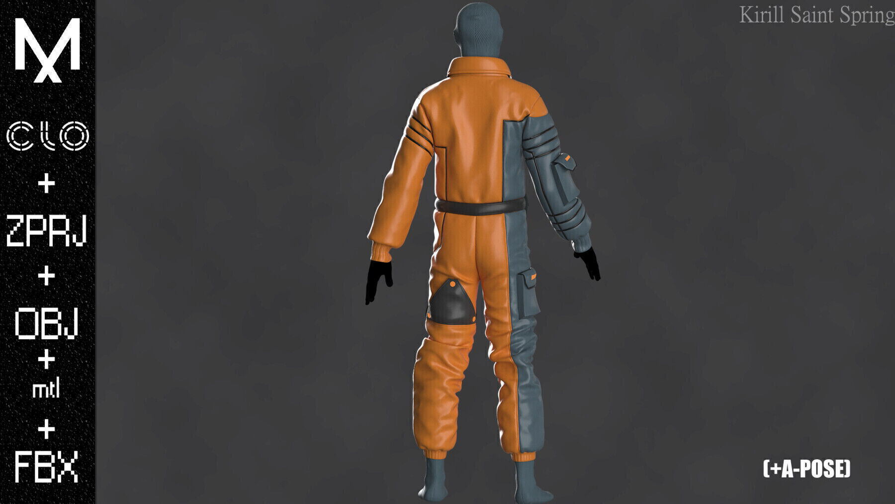 Leather Pants Female Marvelous designer Clo3d OBJ mtl FBX ZPRJ 3D model_5