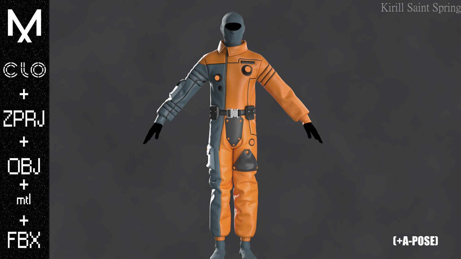 Leather Pants Female Marvelous designer Clo3d OBJ mtl FBX ZPRJ 3D model_3