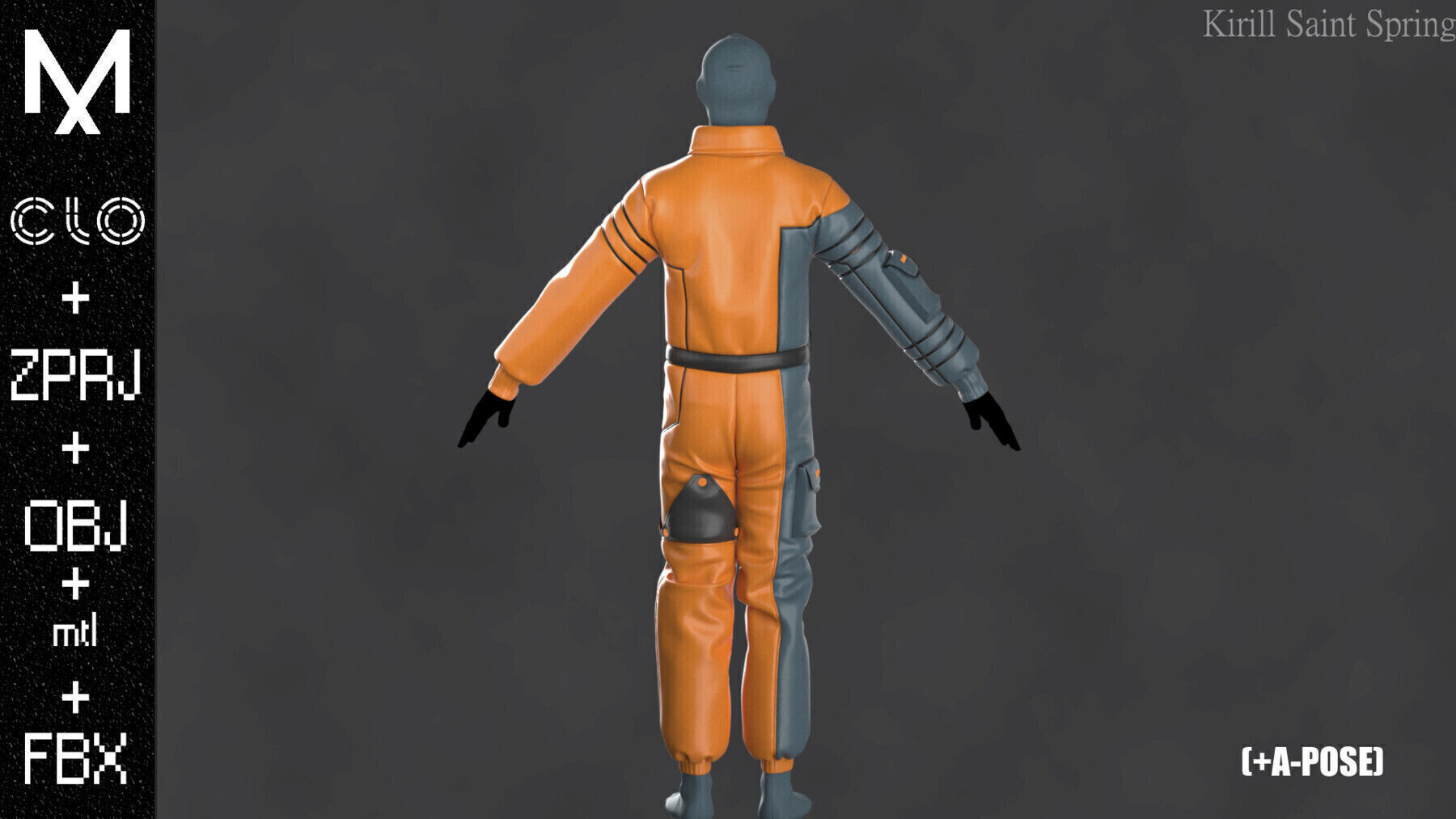 Leather Pants Female Marvelous designer Clo3d OBJ mtl FBX ZPRJ 3D model_2