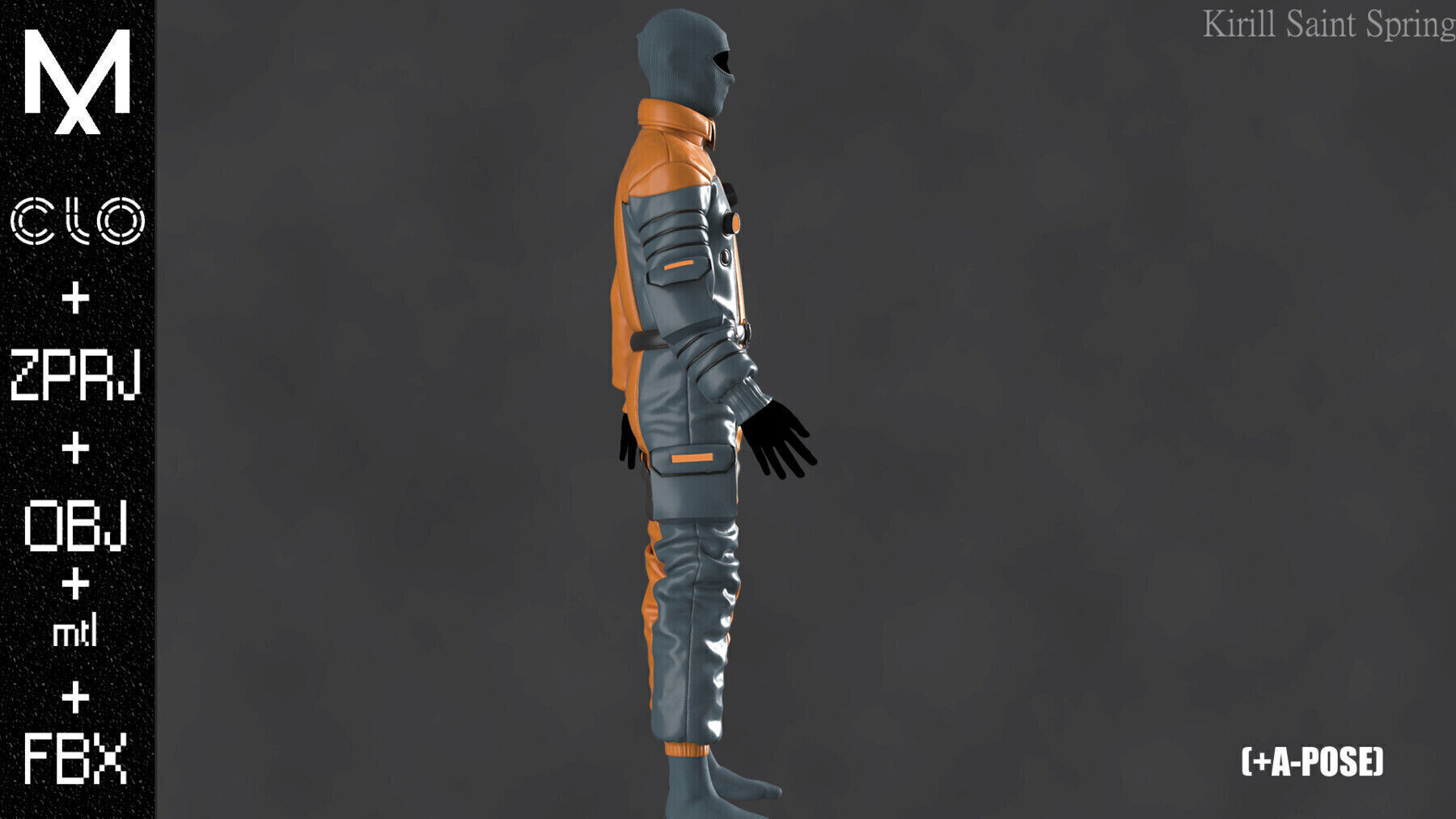 Leather Pants Female Marvelous designer Clo3d OBJ mtl FBX ZPRJ 3D model_4