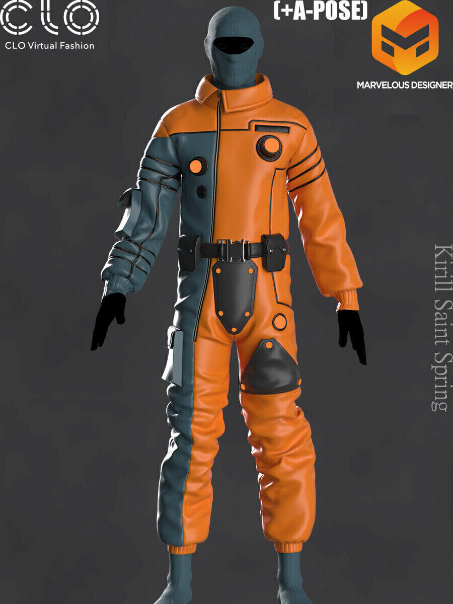 Leather Pants Female Marvelous designer Clo3d OBJ mtl FBX ZPRJ 3D model_1