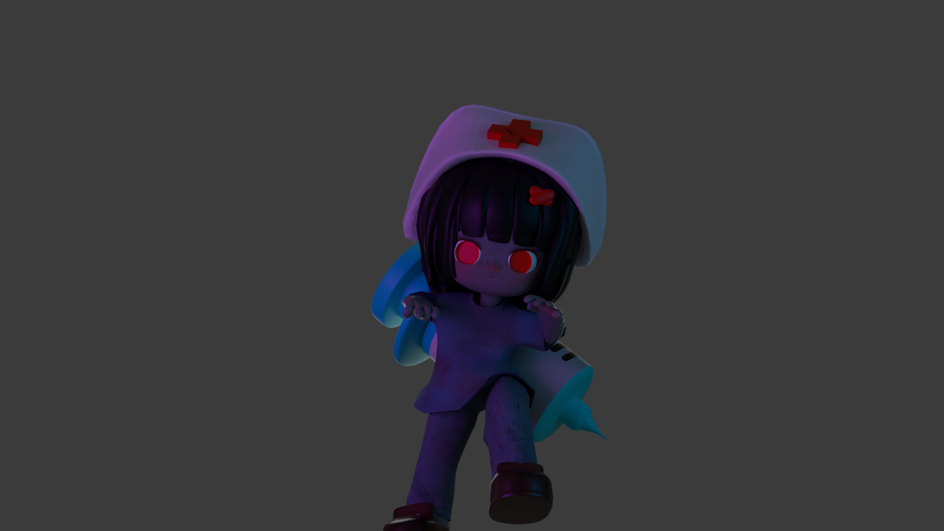 zombie nurse 3D model_2