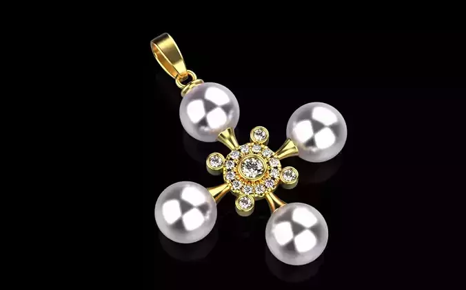 Pearl cross pendant