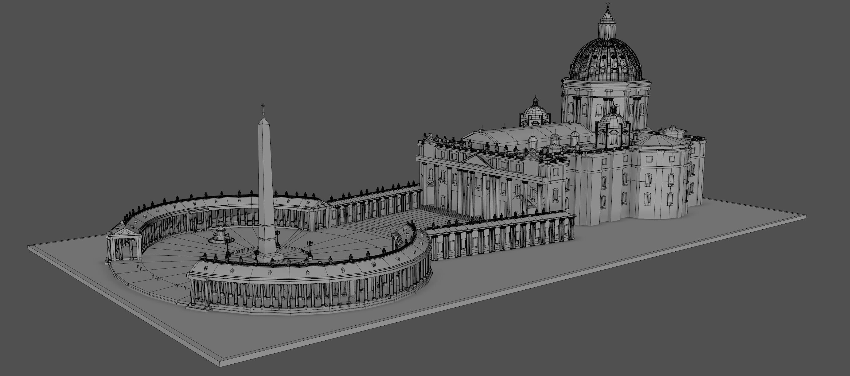 Piazza San Pietro Vatican 3D model_12