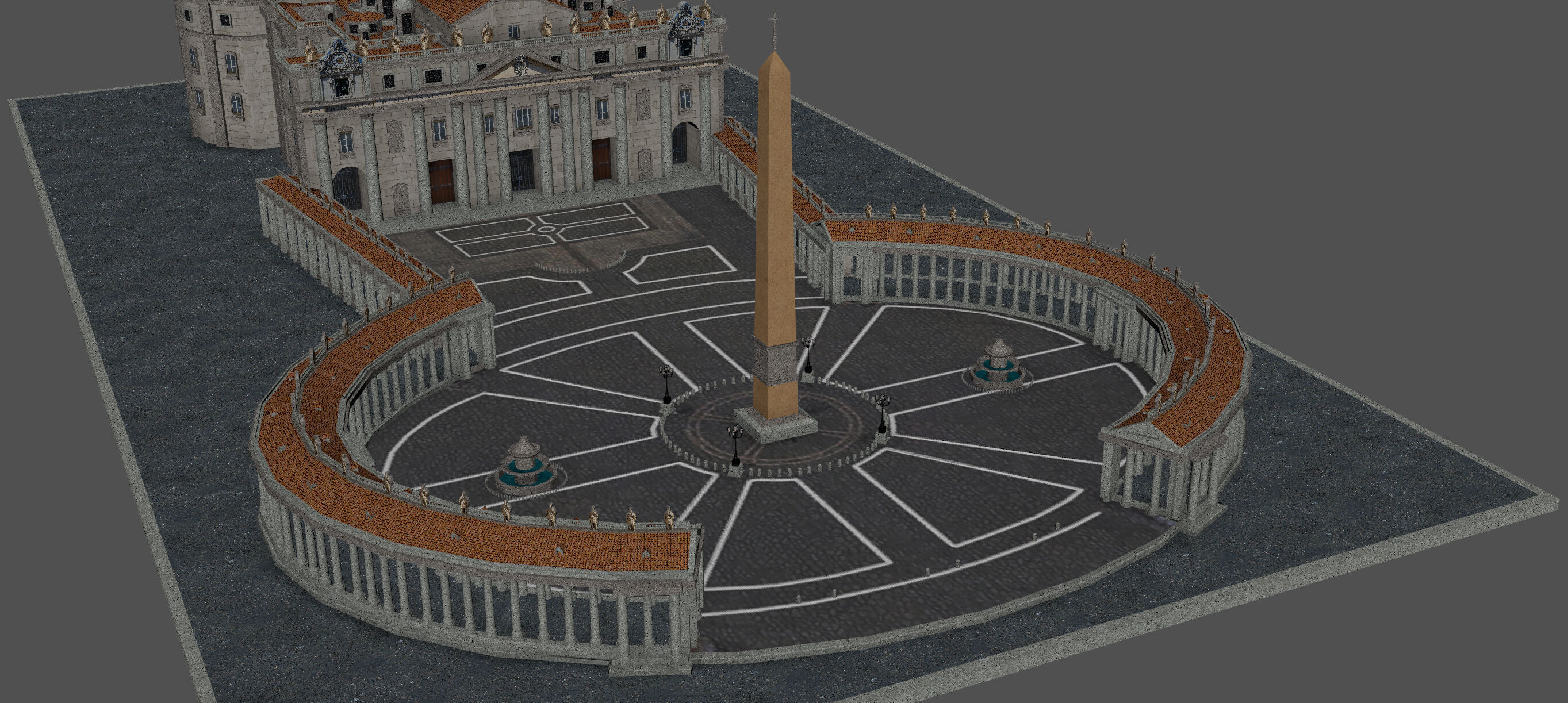 Piazza San Pietro Vatican 3D model_15
