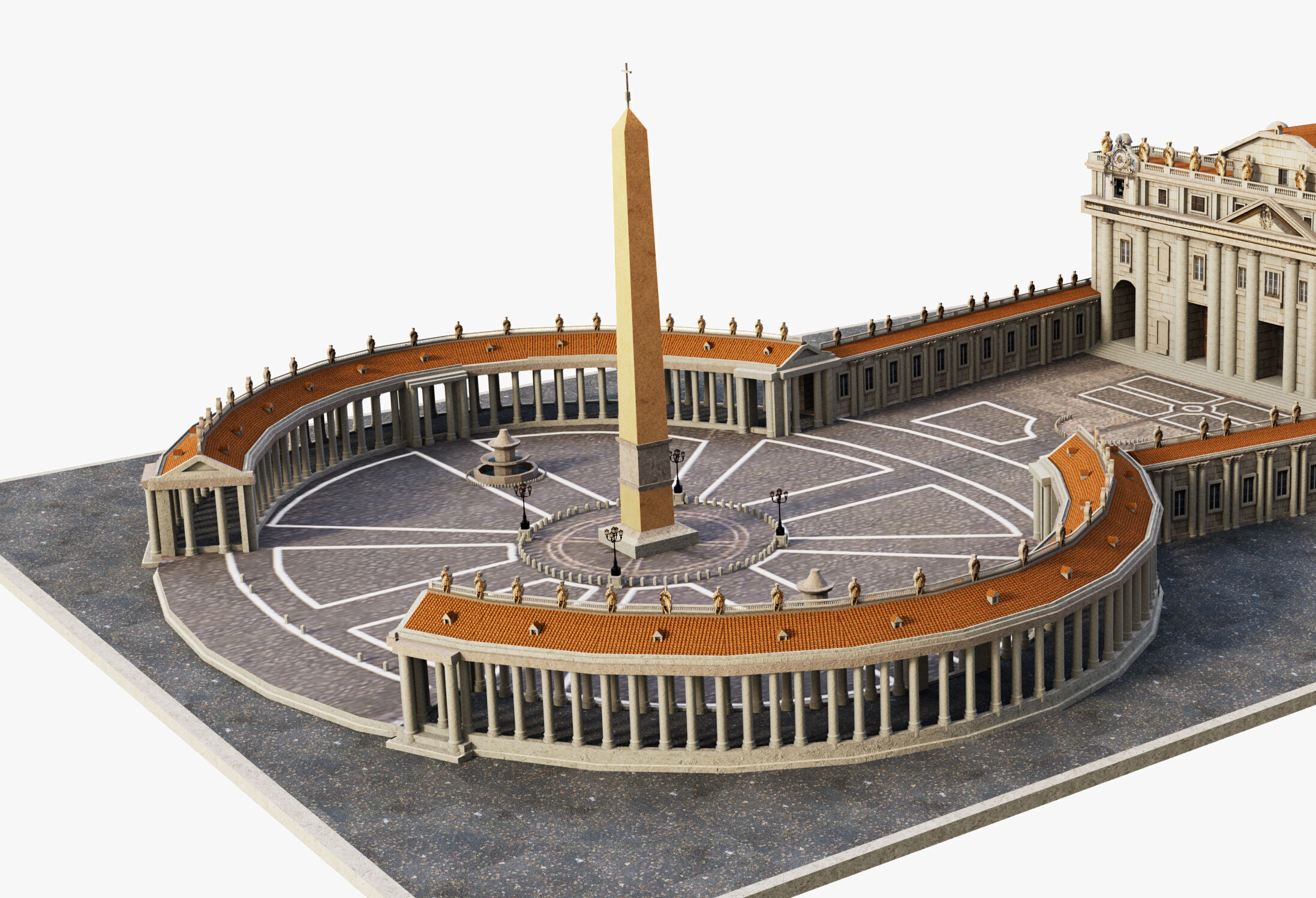 Piazza San Pietro Vatican 3D model_6