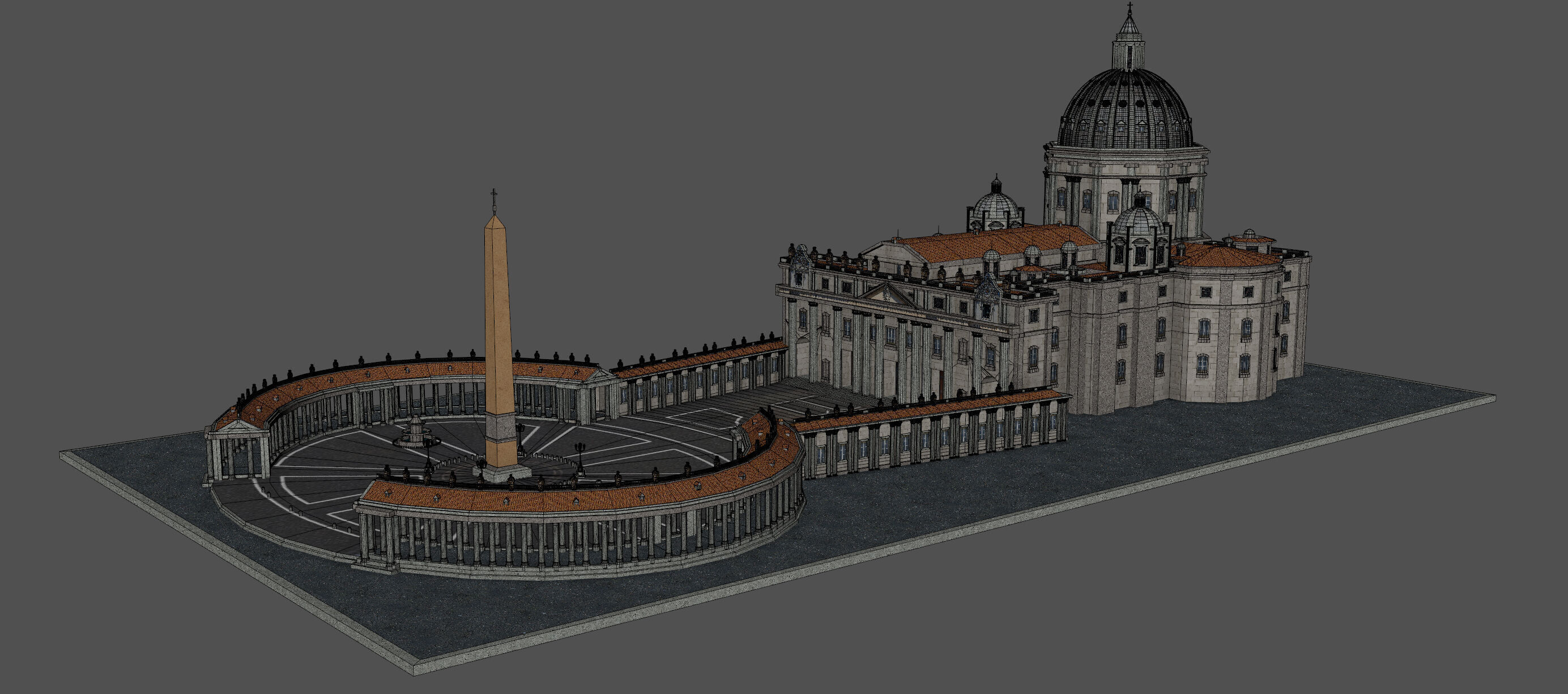 Piazza San Pietro Vatican 3D model_11