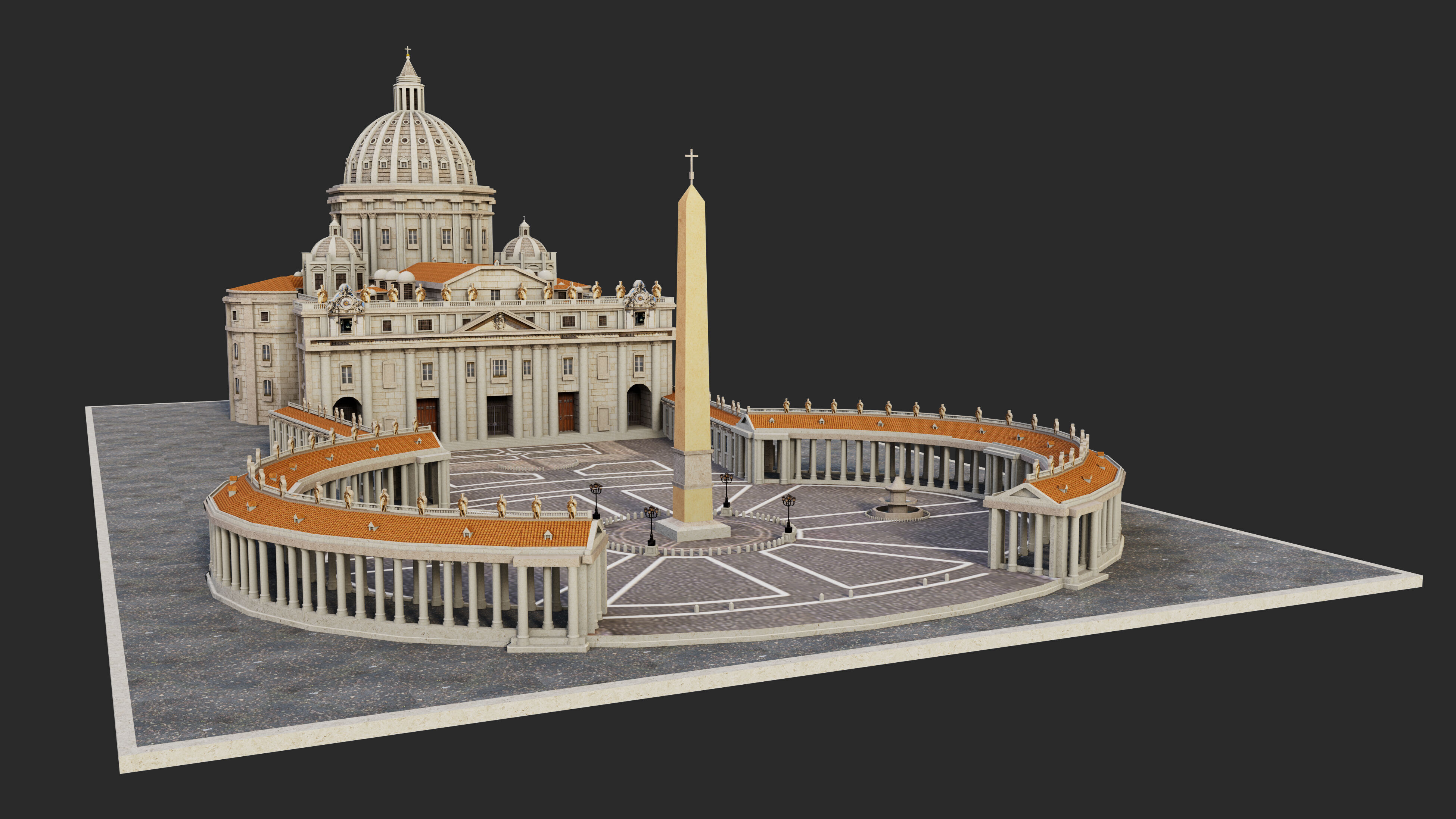 Piazza San Pietro Vatican 3D model_1