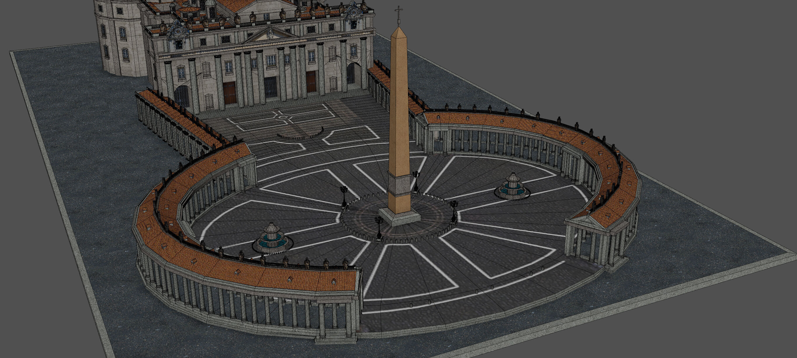 Piazza San Pietro Vatican 3D model_16