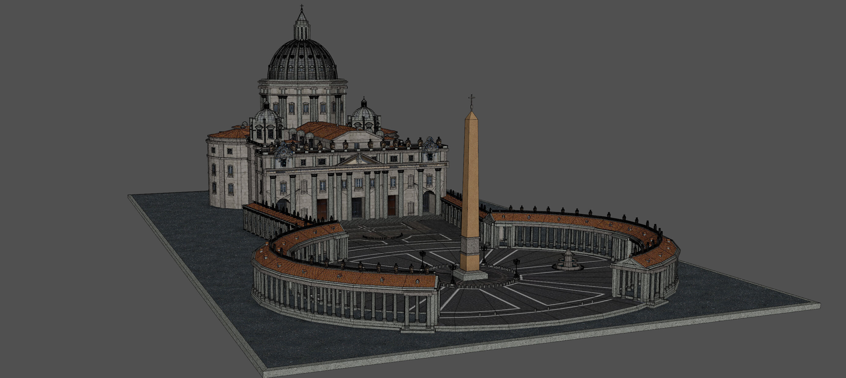Piazza San Pietro Vatican 3D model_13