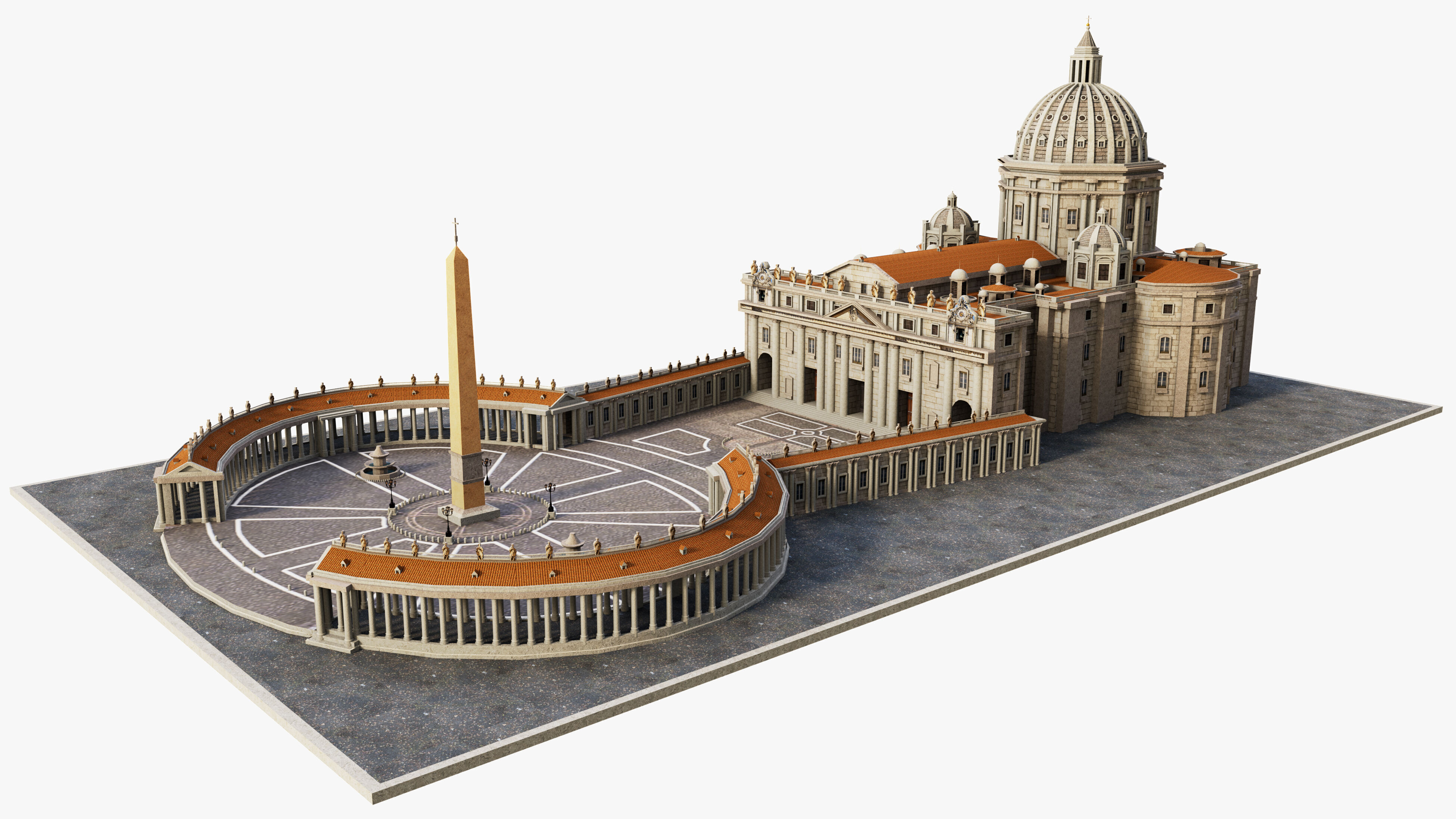 Piazza San Pietro Vatican 3D model_2