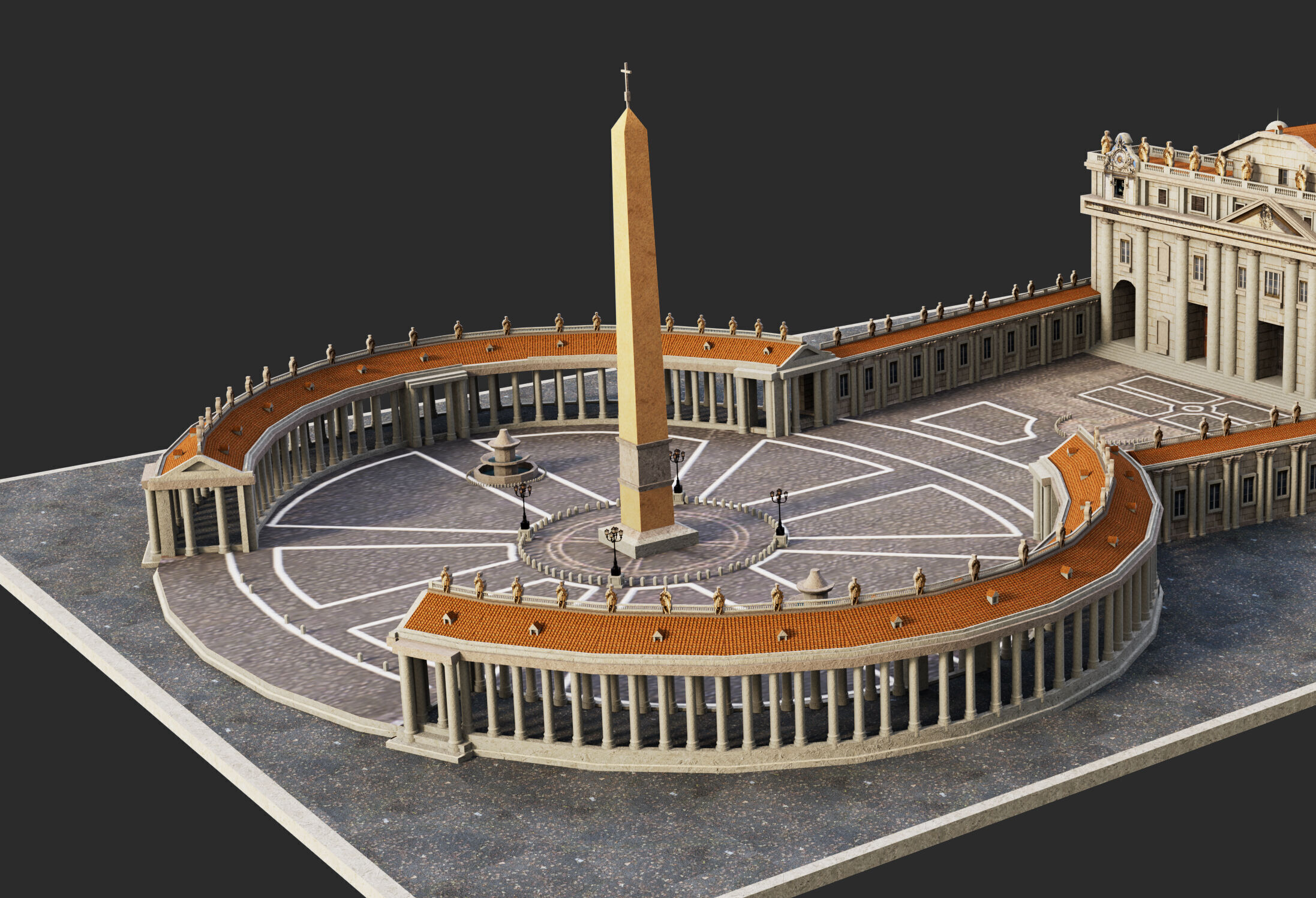 Piazza San Pietro Vatican 3D model_7