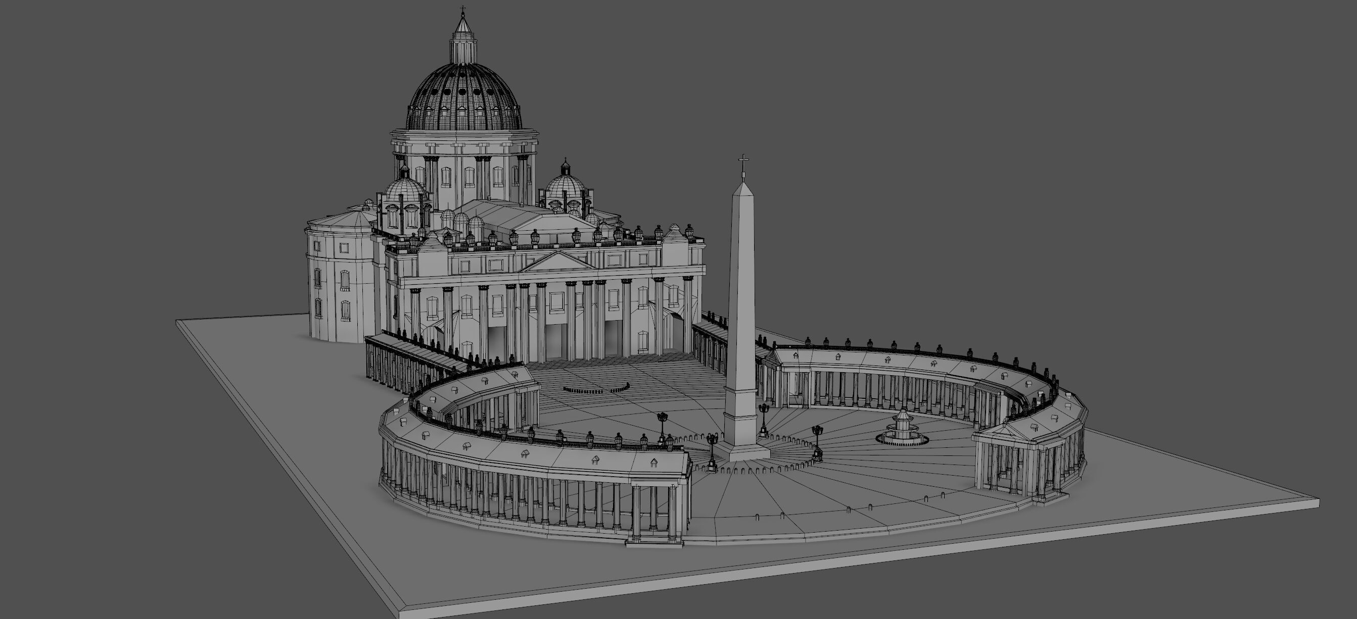 Piazza San Pietro Vatican 3D model_14