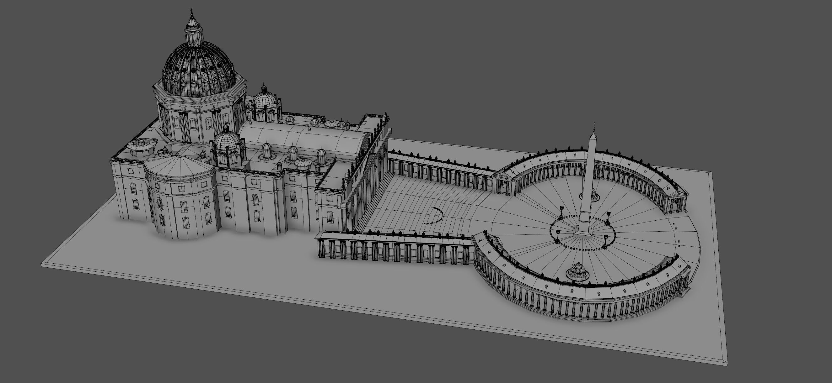 Piazza San Pietro Vatican 3D model_10