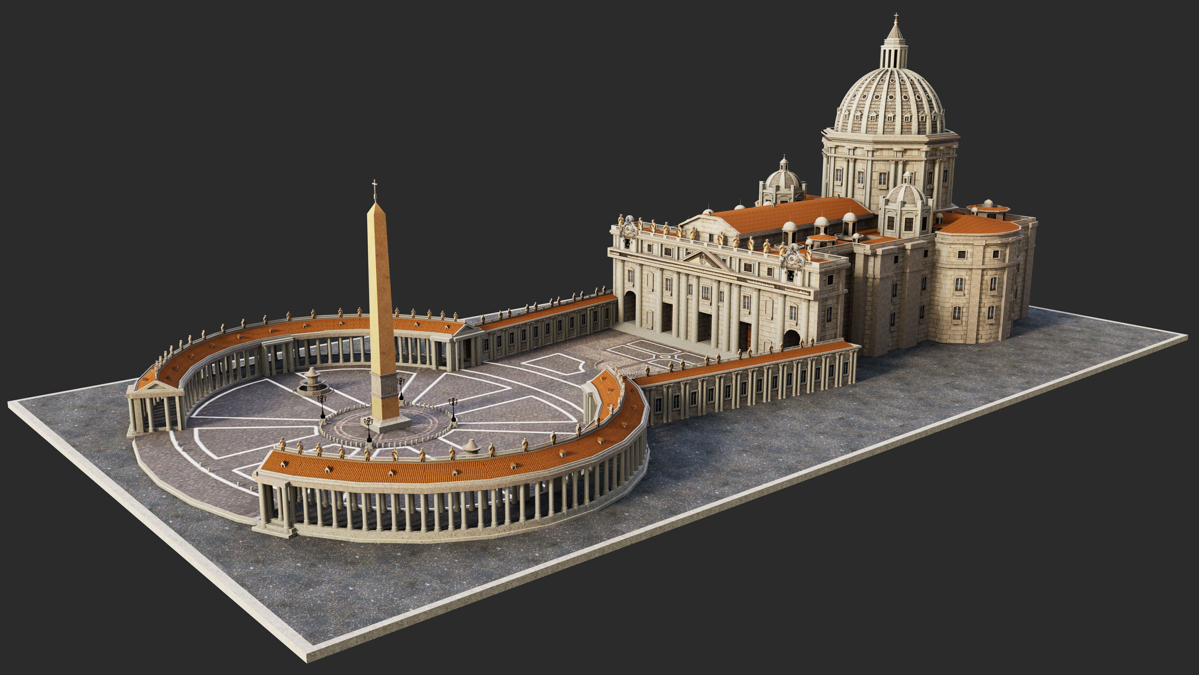 Piazza San Pietro Vatican 3D model_3