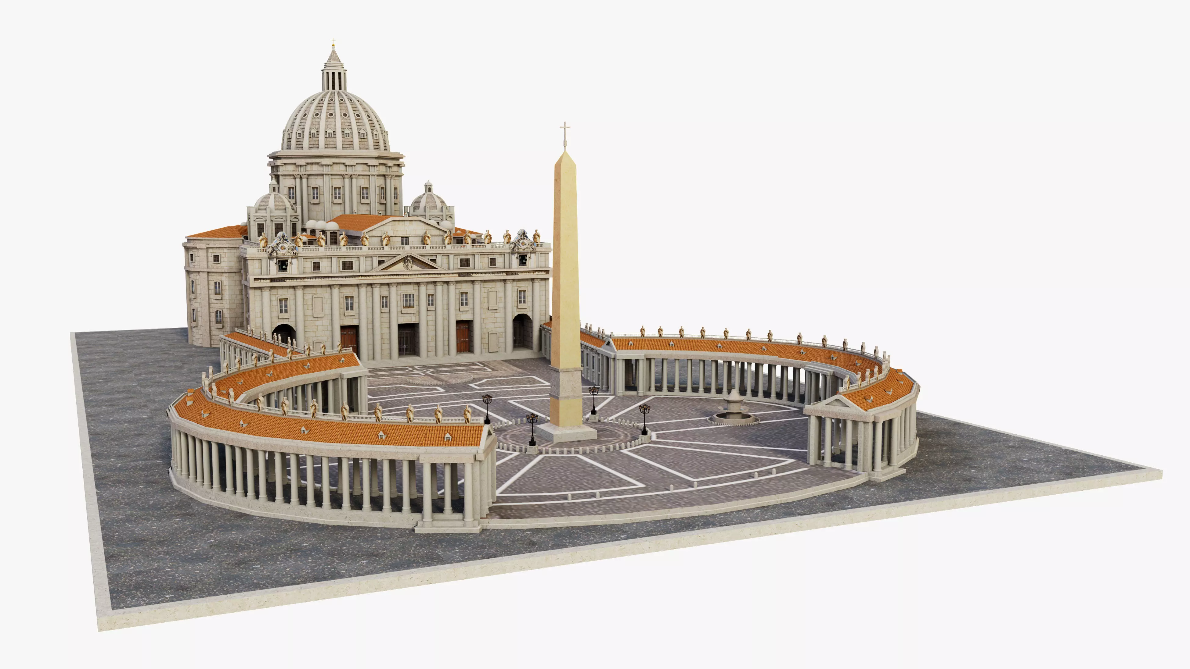 Piazza San Pietro Vatican 3D model_0