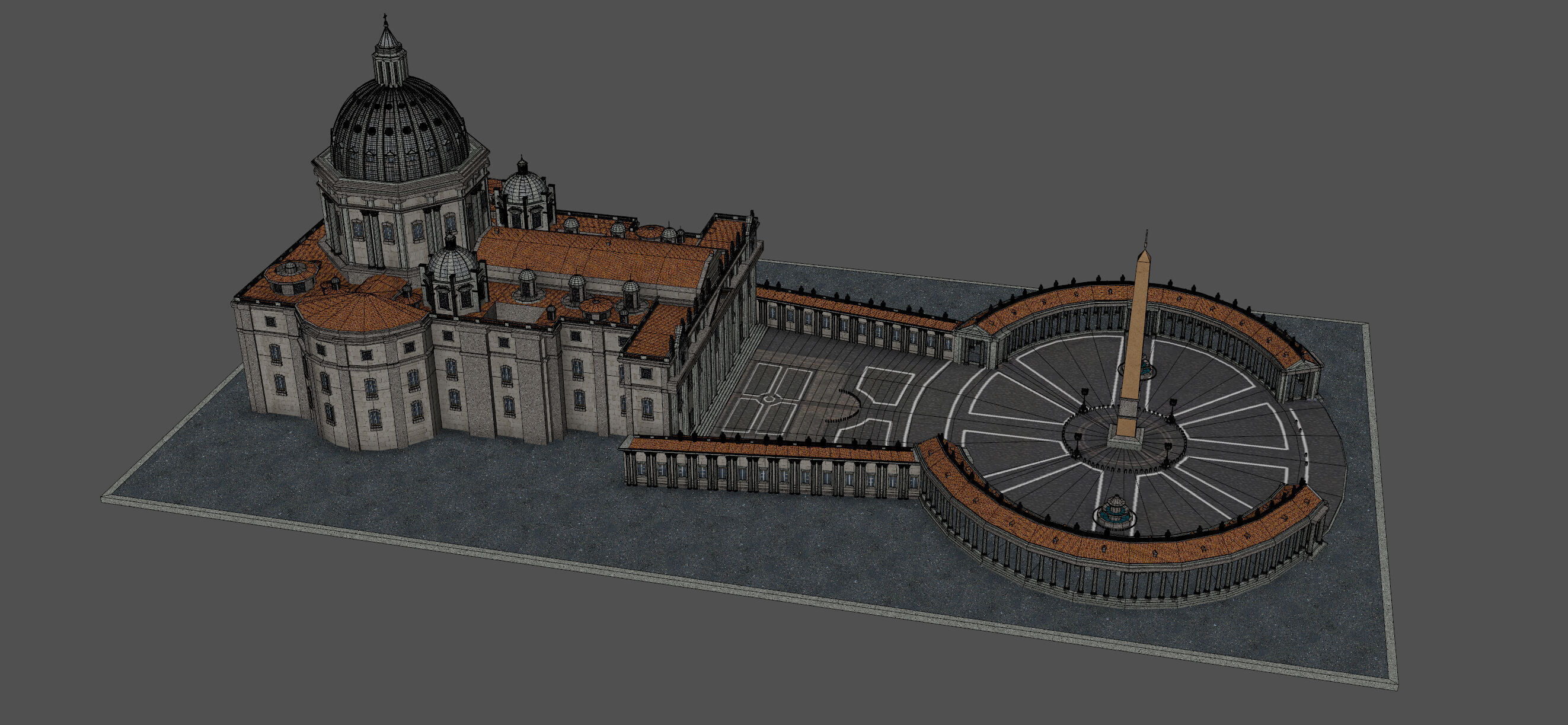 Piazza San Pietro Vatican 3D model_9