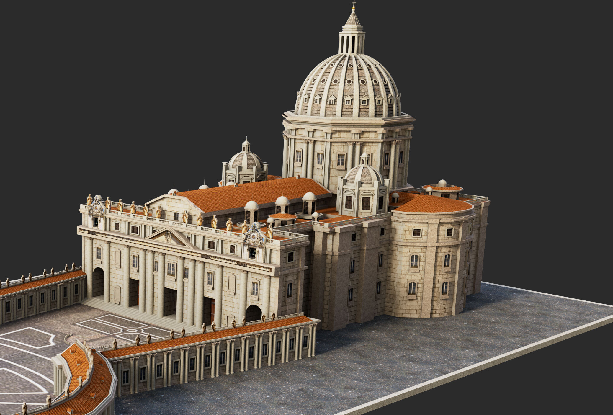 Piazza San Pietro Vatican 3D model_5