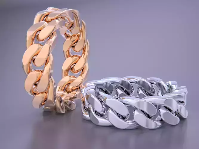 Moveable Cuban Link Chain Ring-15 files