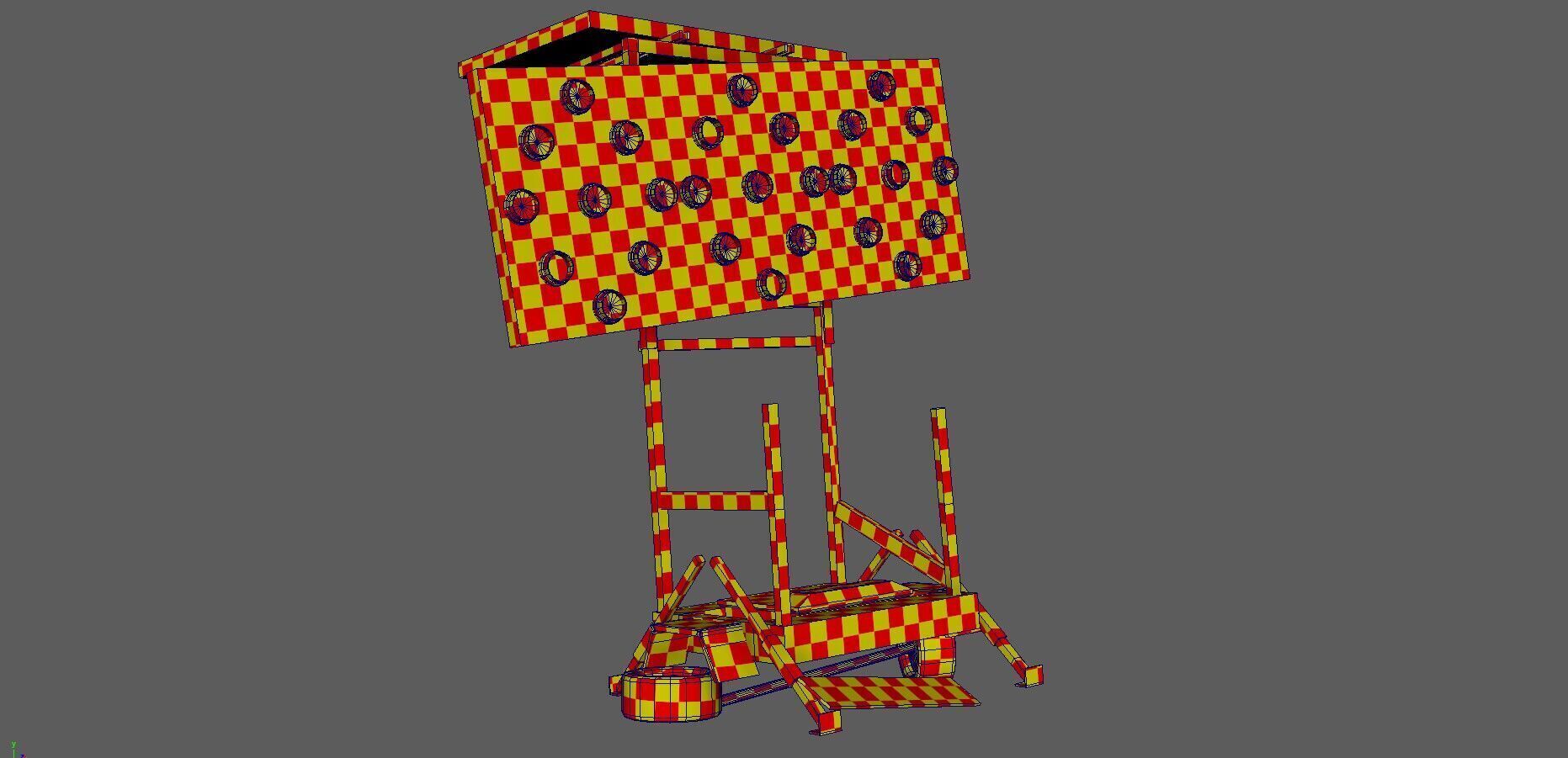 New And Broken Traffic Arrow Signboard Low Poly Game Ready Low-poly 3D model_7