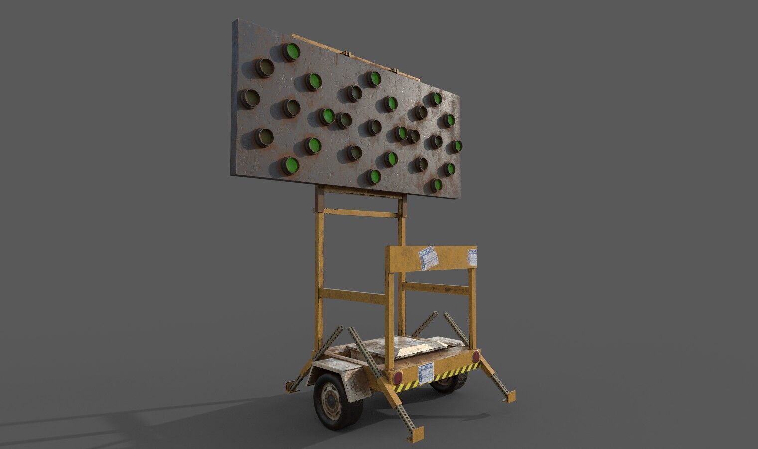 New And Broken Traffic Arrow Signboard Low Poly Game Ready Low-poly 3D model_2