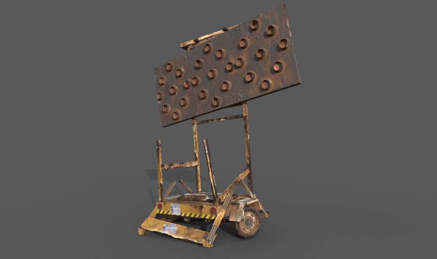 New And Broken Traffic Arrow Signboard Low Poly Game Ready Low-poly 3D model_6