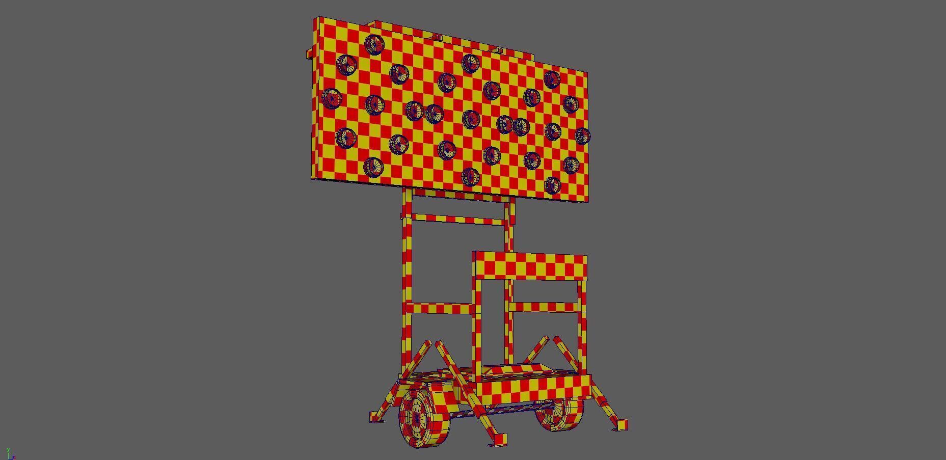 New And Broken Traffic Arrow Signboard Low Poly Game Ready Low-poly 3D model_8