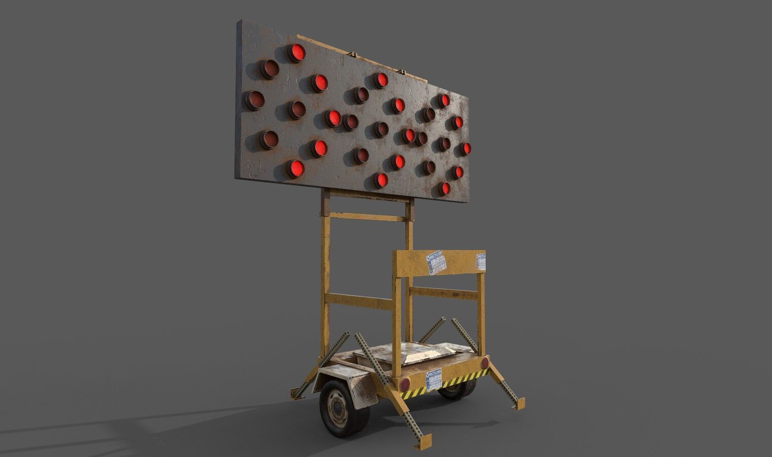 New And Broken Traffic Arrow Signboard Low Poly Game Ready Low-poly 3D model_1