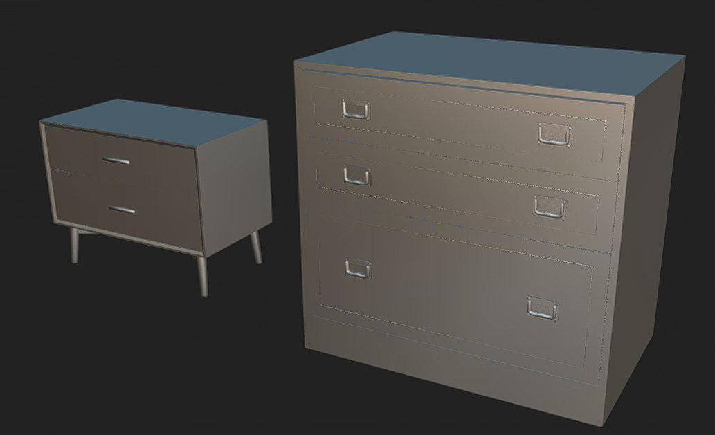 Furniture Pack 11 Low-poly 3D model_10