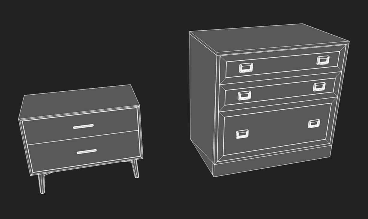 Furniture Pack 11 Low-poly 3D model_11