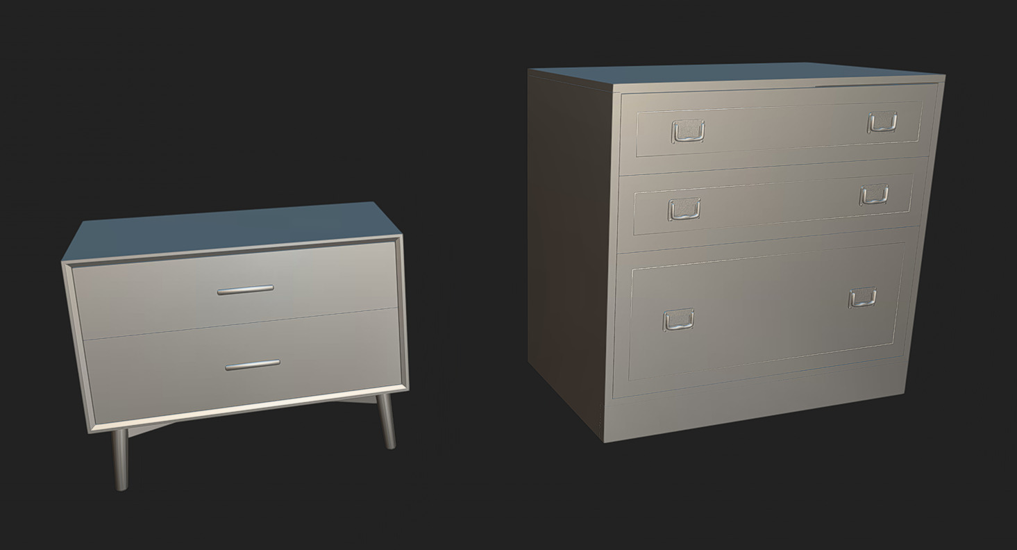 Furniture Pack 11 Low-poly 3D model_9