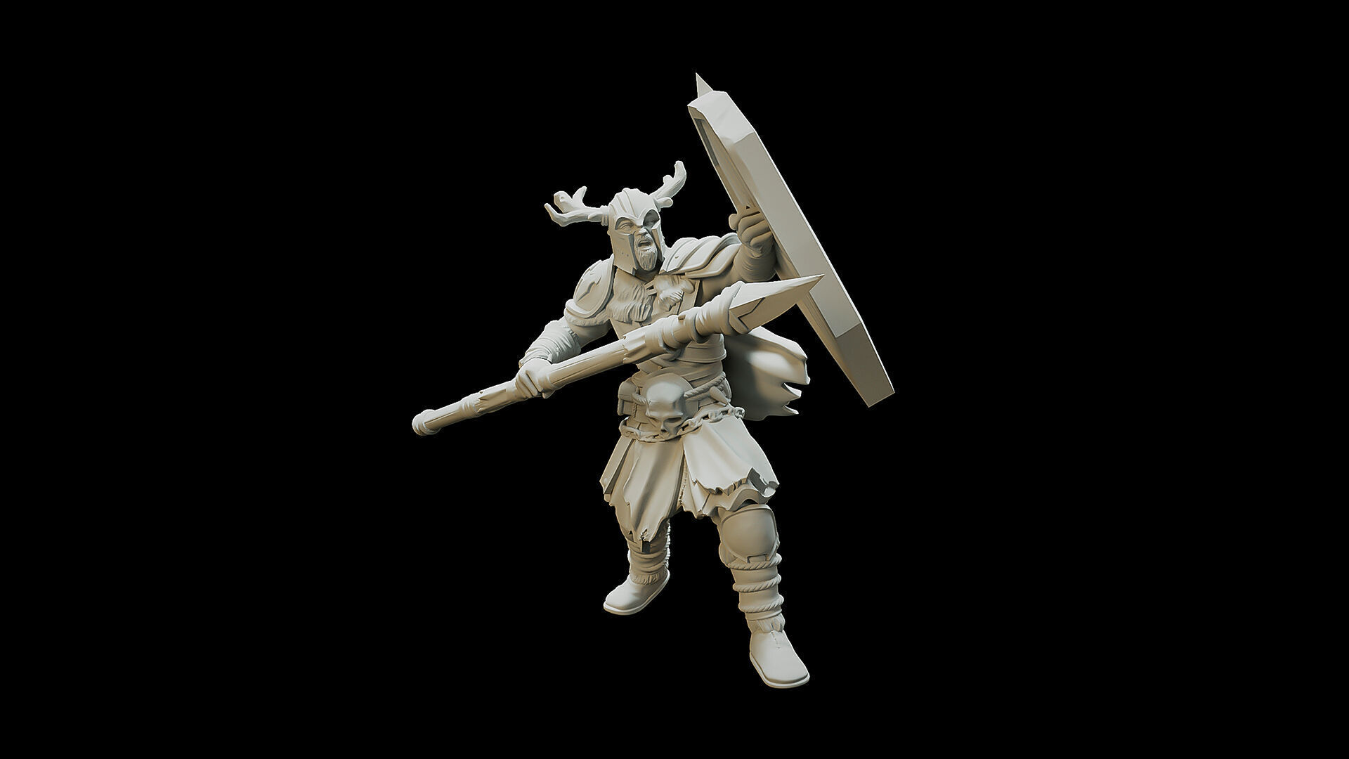  Kalum Warriors Foot With Spear Shield sword 3D print model_1