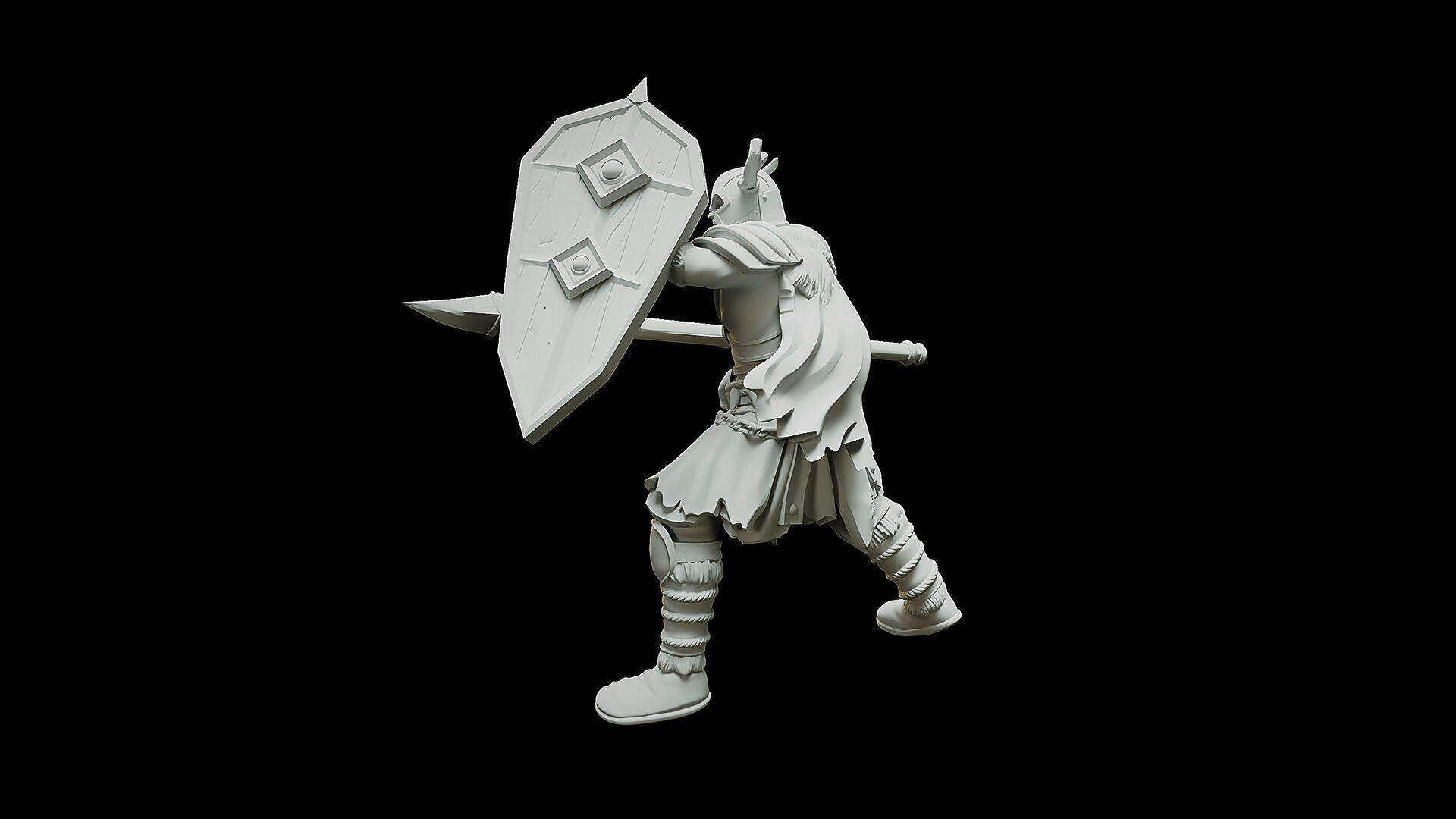  Kalum Warriors Foot With Spear Shield sword 3D print model_2