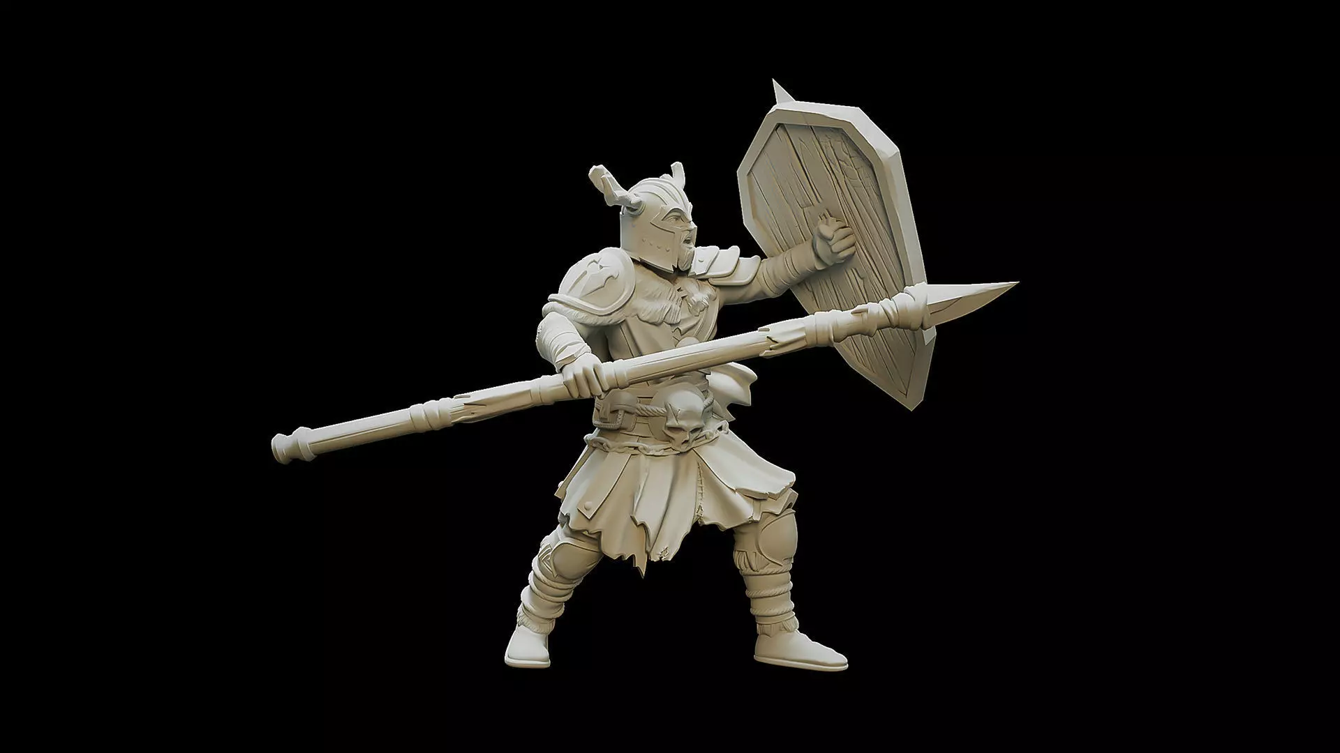  Kalum Warriors Foot With Spear Shield sword 3D print model_0