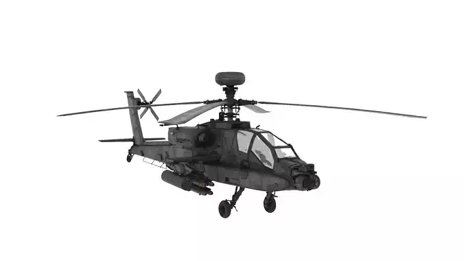 Chopper Gunner Rigged Military Helicopter  3D model
