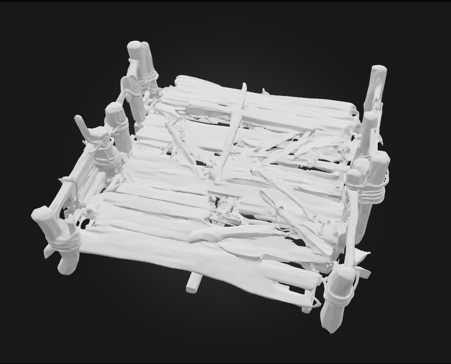 The Weathered Dock  A Quiet Echo of Coastal Life 3D model_7