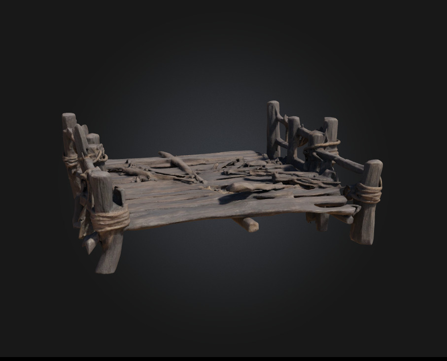 The Weathered Dock  A Quiet Echo of Coastal Life 3D model_1