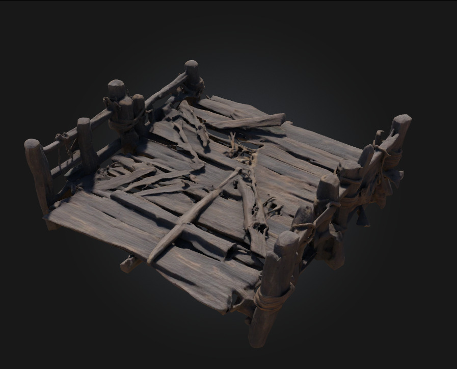 The Weathered Dock  A Quiet Echo of Coastal Life 3D model_3