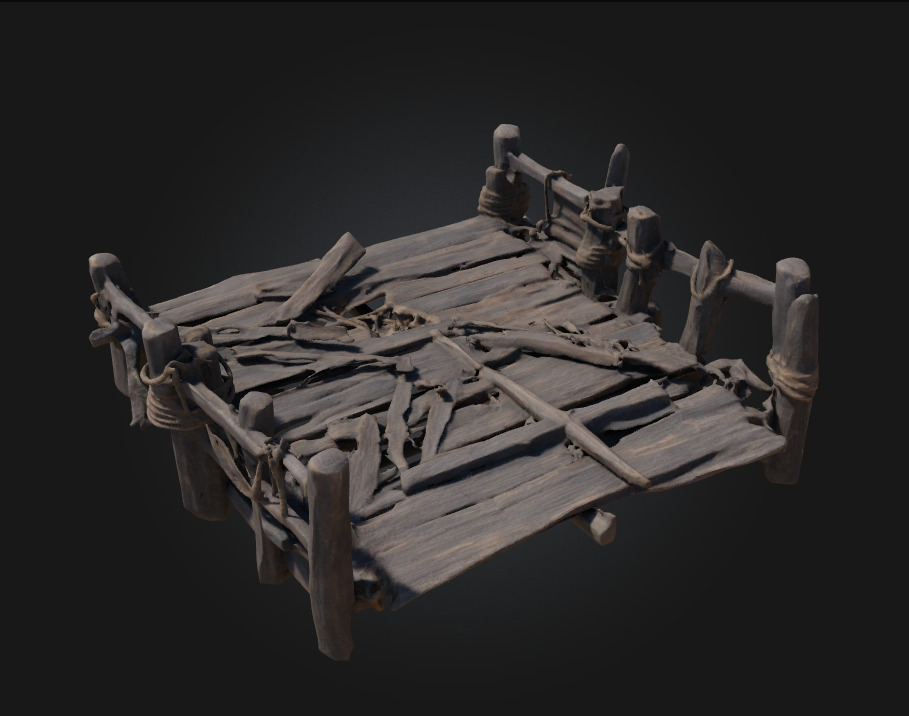 The Weathered Dock  A Quiet Echo of Coastal Life 3D model_4
