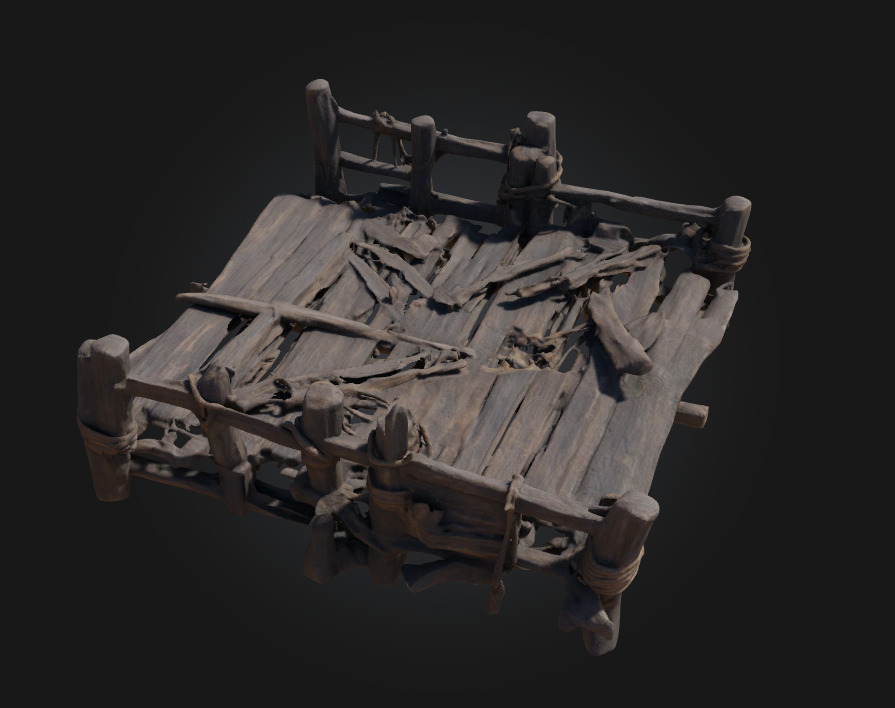 The Weathered Dock  A Quiet Echo of Coastal Life 3D model_2