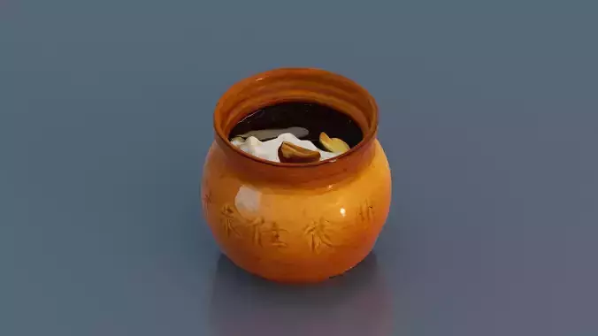Traditional Chinese clay pot soup