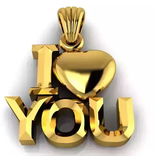 Heart shape I Love You pendant