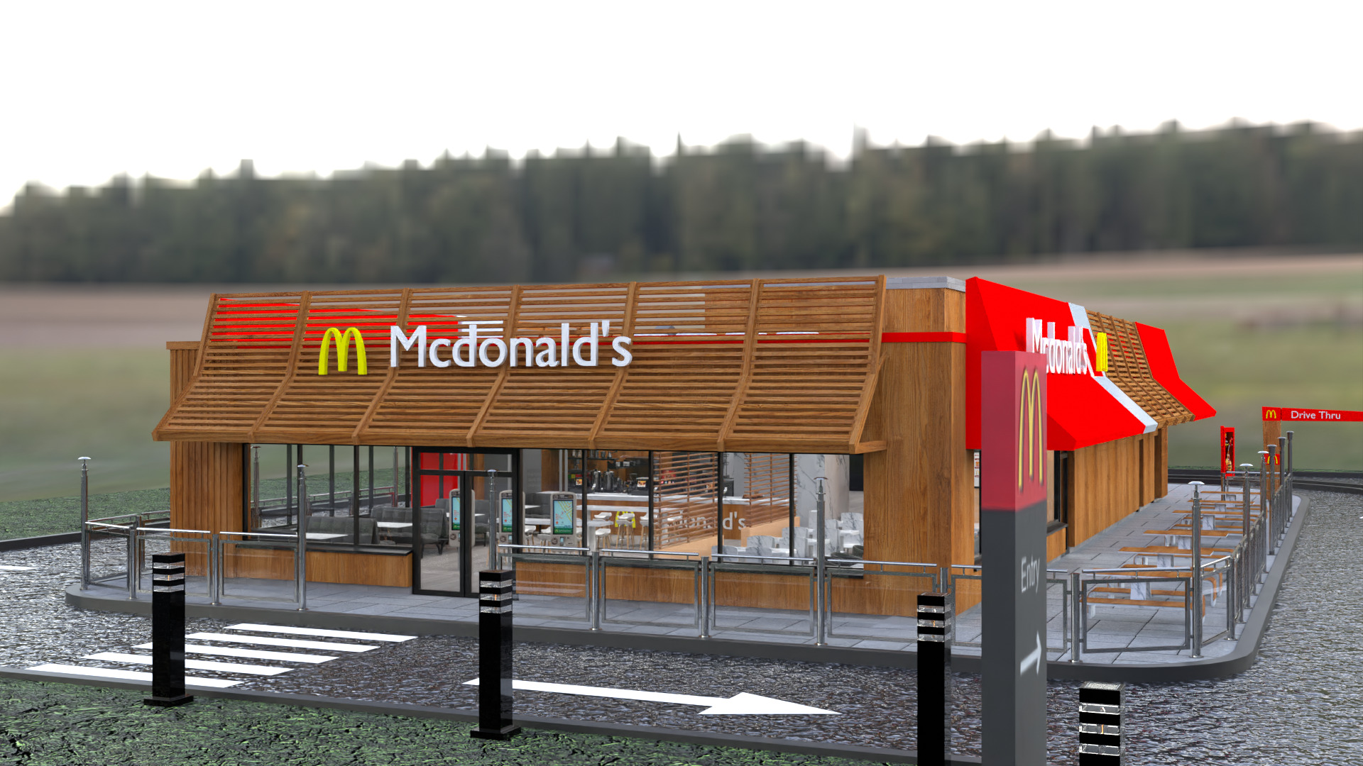 McDonald Restaurant High-Quality 3D Model 3D model_3