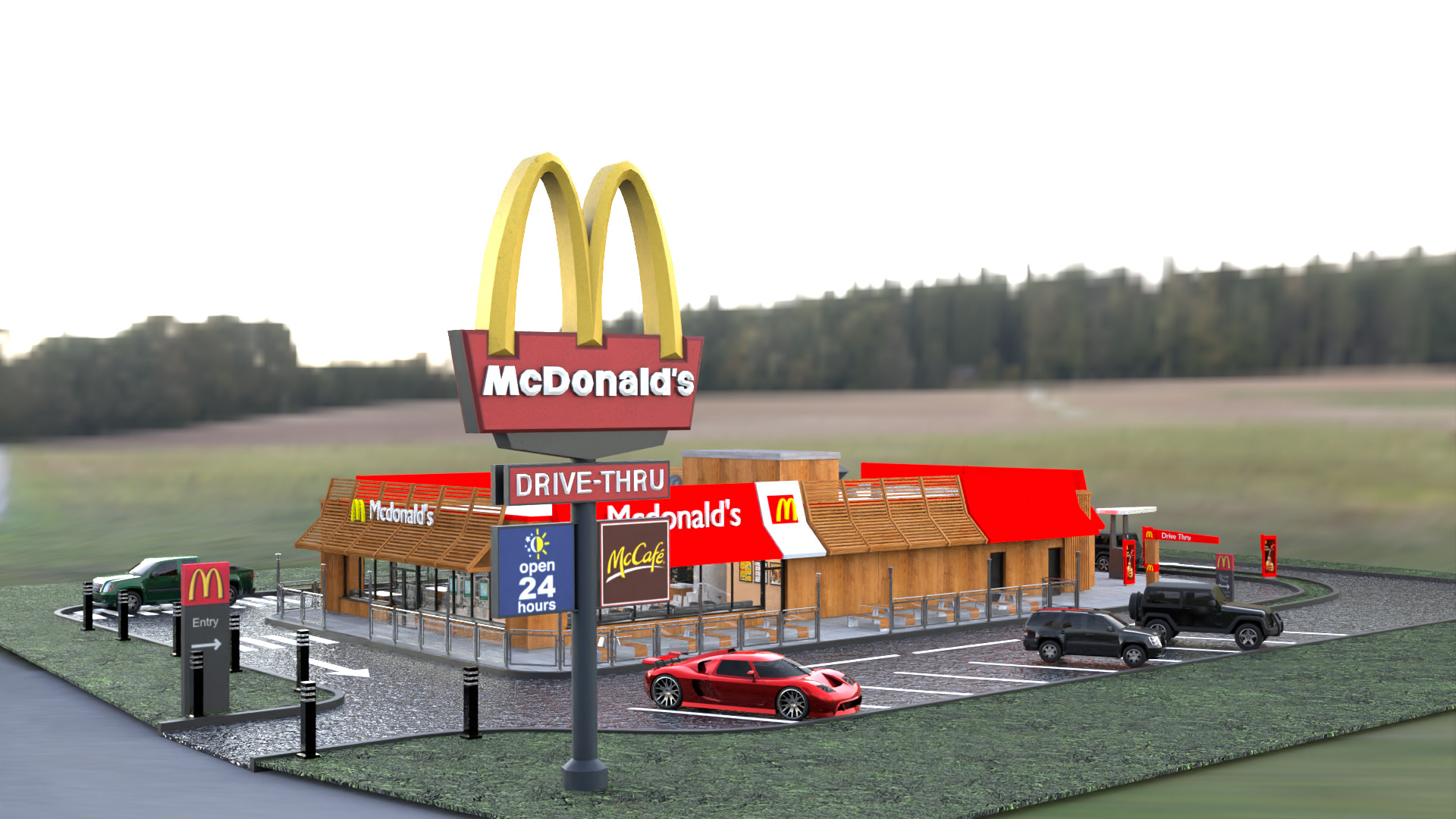 McDonald Restaurant High-Quality 3D Model 3D model_4