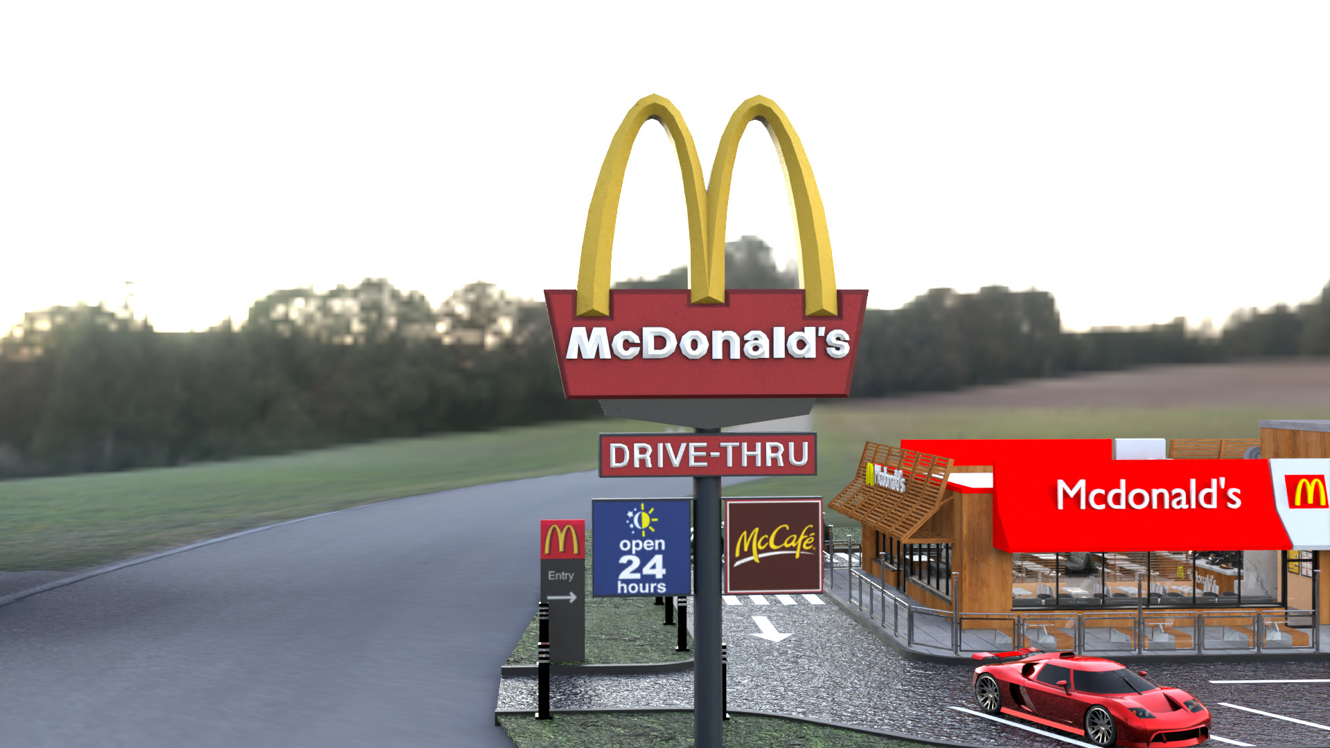McDonald Restaurant High-Quality 3D Model 3D model_5