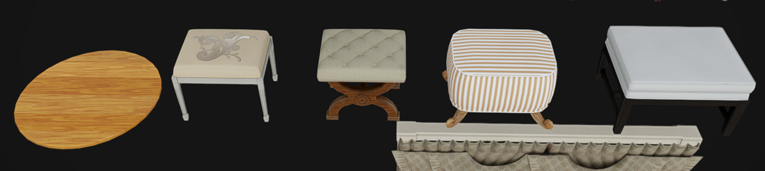 Furniture Pack 12 Low-poly 3D model_9