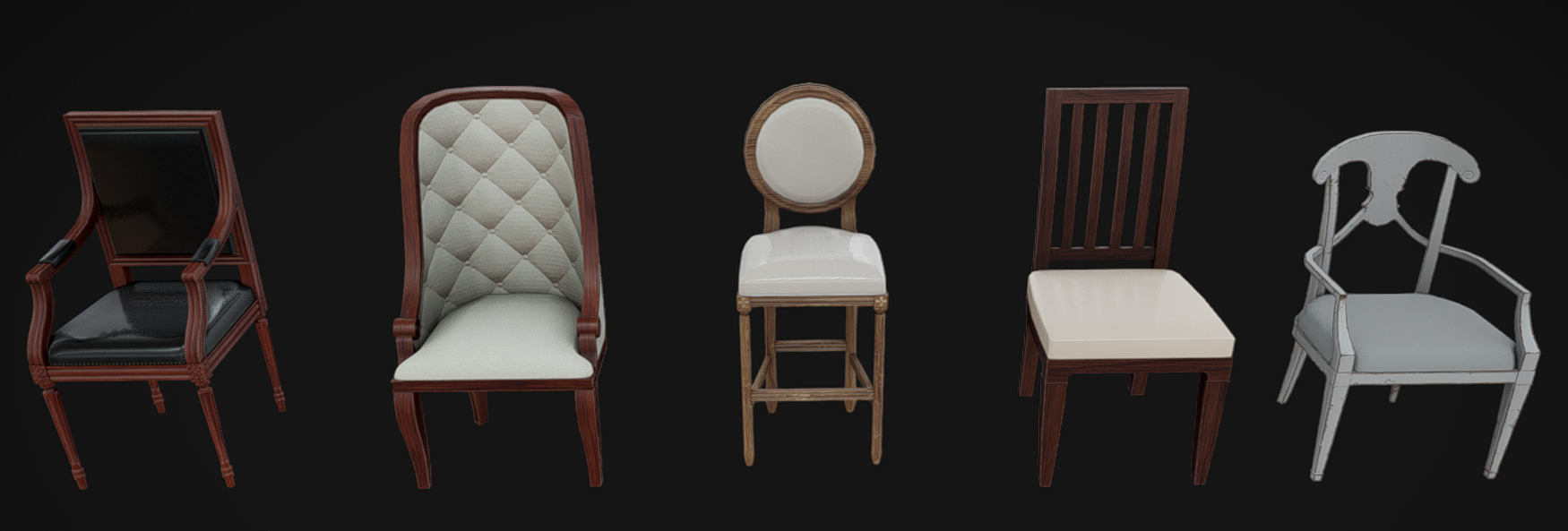 Furniture Pack 12 Low-poly 3D model_10