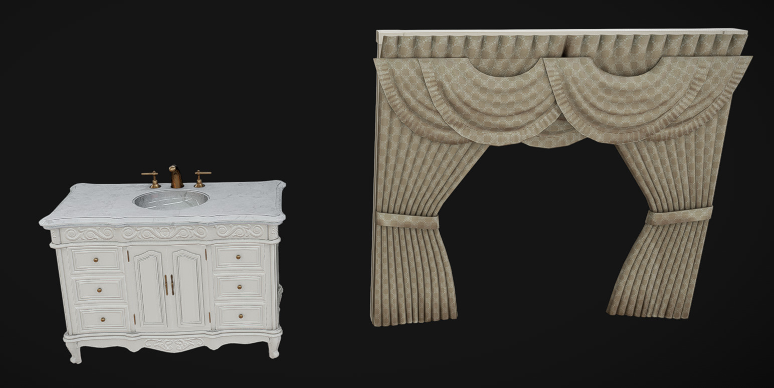 Furniture Pack 12 Low-poly 3D model_6