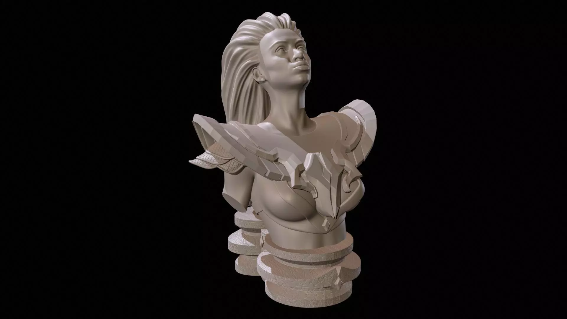 Fantasy Warrior Bust High Poly for 3D Print 3D print model